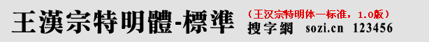 王漢宗特明體一標(biāo)準(zhǔn)