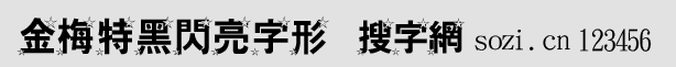 金梅特黑閃亮字形