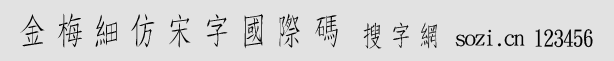 金梅細(xì)仿宋字國際碼
