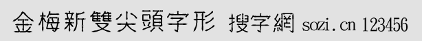 金梅新雙尖頭字形