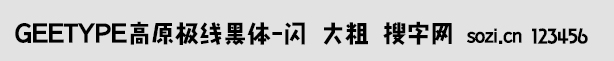 GEETYPE高原極線黑體-閃 大粗
